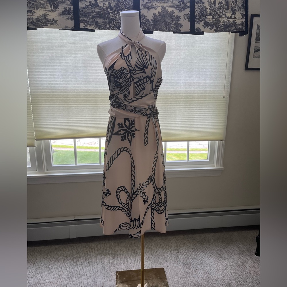Elegant Nautical Halter Dress